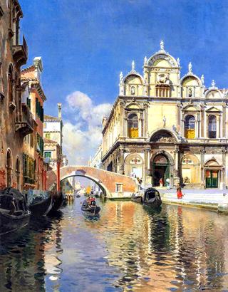 Scuola Grande di San Marco and the Ponte Cavallo on the Rio dei Mendicanti, Venice