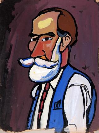 Bearded Man with Blue Vest