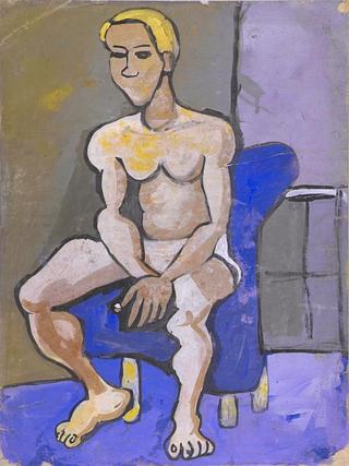 Seated Male Model with Blond Hair