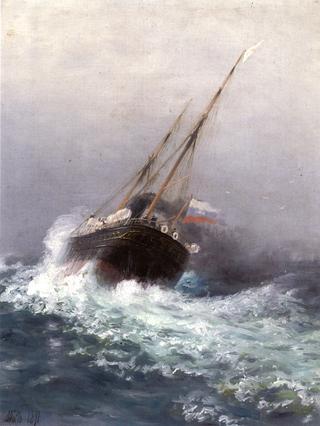 Steamship on High Seas