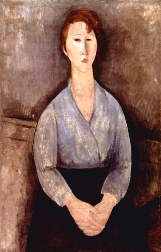 Seated Woman in a Blue Blouse