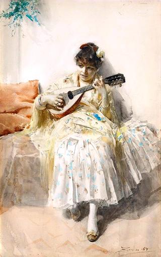 Girl Playing Mandolin