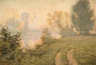 Autumn evening on the banks of the Sarthe