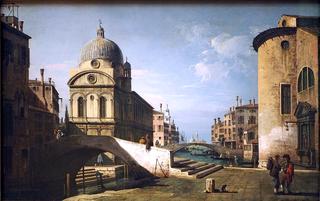 Architectural fantasy with Santa Maria dei Miracoli, Venice
