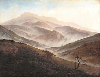 Giant Mountains Landscape with Rising Fog
