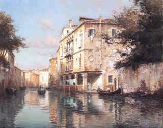 A Conversation on a Venetian canal