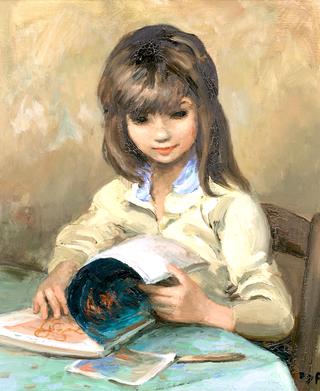 Little Girl with Pictures