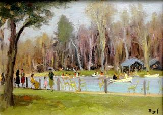 Boaters in the Bois de Boulogne