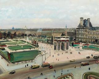 The Arc de Triomphe du Carrousel with the Jardin des Tuileries
