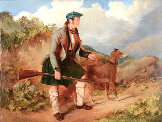 A Hunter and His Dog in the Highlands