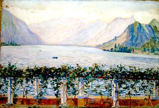 Lake Annecy seen from La Pergola, villa of André-Charles Coppier