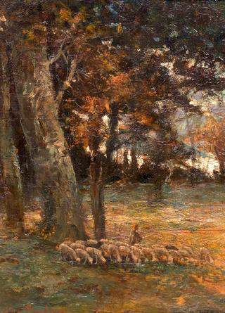Landscape with Sheep in a Clearing