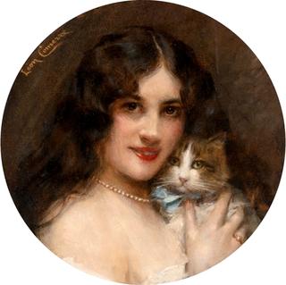 A Young Beauty Holding a Cat