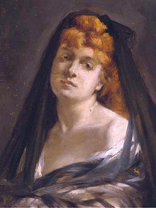 Portrait of a Lady, bust-length, in a Black Veil