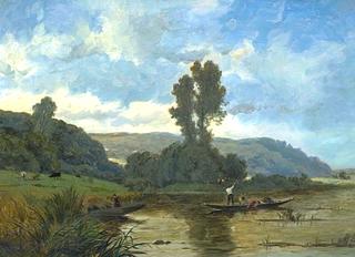 Riverscape with Fishermen