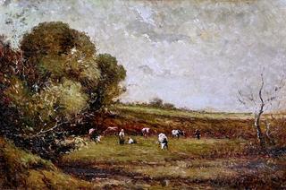 Pasture Landscape with Shepherds and Cows