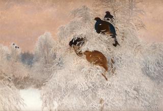 Winter Landscape with Black Grouse