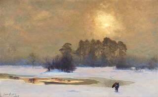 Fox in a Winter Landscape
