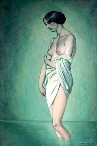 Bather in Profile, Effect of Green and Pink