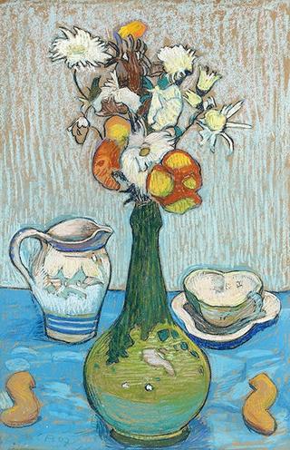 Still Life with Flower Vase, Jug, and Cup