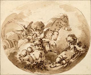 Four Putti and Doves
