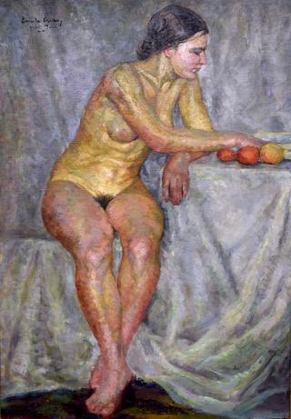Female Nude at a Table with Oranges
