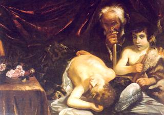 Jesus sleeping with Saint Zachariah and Saint John
