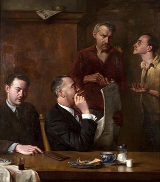 Four Men in a Restaurant
