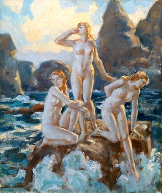 Study for 'Three Sirens on a Rock'