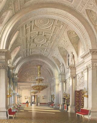 冬宫的内部，玛丽亚·亚历山德罗夫娜皇后的白色大厅