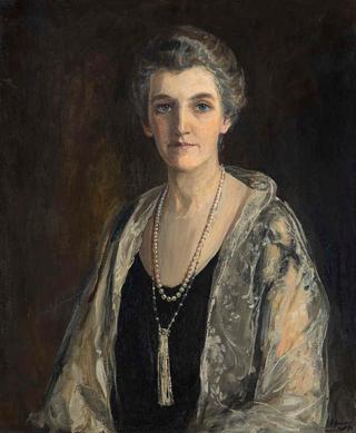 Mrs. John Francis McGuire (Half Length Portrait Wearing a Black Dress, Lace Shawl and Pearls)