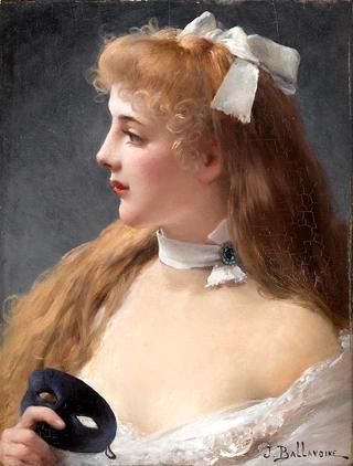Young Woman Holding Mask