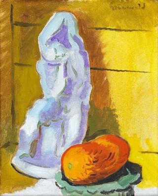 Still Life with Statue and Pumpkin