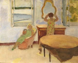Two Young Woman in a Room, Open Window