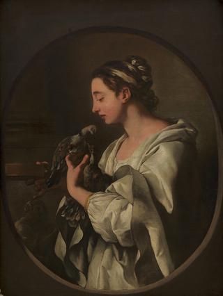 "L'Amour conjugal": A Young Woman with Two Pigeons: Allegory of Marital Love