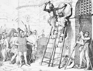 奥列格王子把他的盾牌固定在君士坦丁堡的城门上