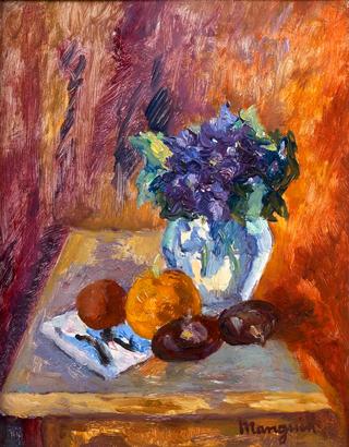 Still Life with Bouquet of Violets