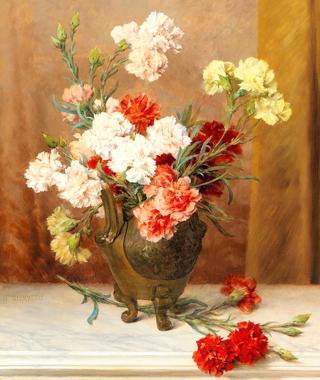 Bouquet of Carnations in a Vase