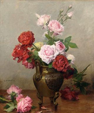 Roses in a Stone Jug