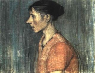 Farm woman with red blouse