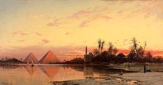Sunset over the Pyramids