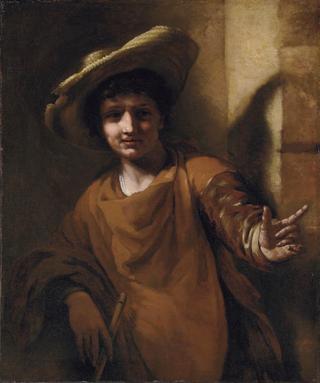 Young Boy Holding a Flute