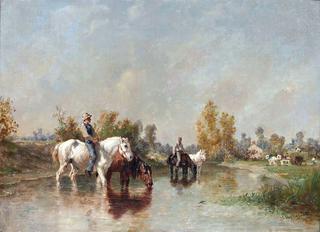 Horses at the Pond