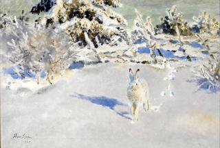 Hare in a Winter Landscape
