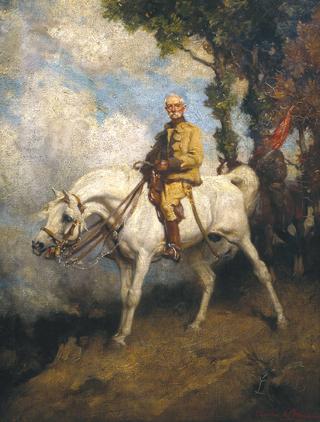 陆军元帅厄尔·罗伯茨在他的战马“沃诺尔”上