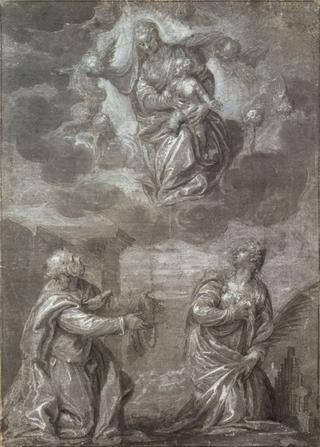圣母子在荣耀中与圣徒塞西莉亚和托马斯