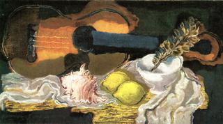 Still-life with Guitar, Lemons and Shell
