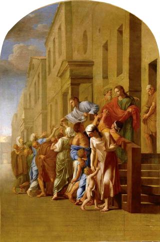 Life of Saint Bruno, Saint Bruno and his Disciples Giving their Belongings to the Poor (large)
