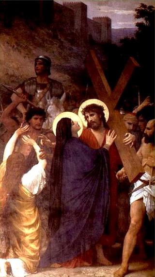 基督在去加略山的路上遇见他的母亲