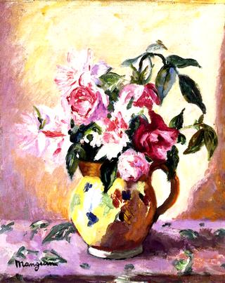 Roses in a Yellow Pot